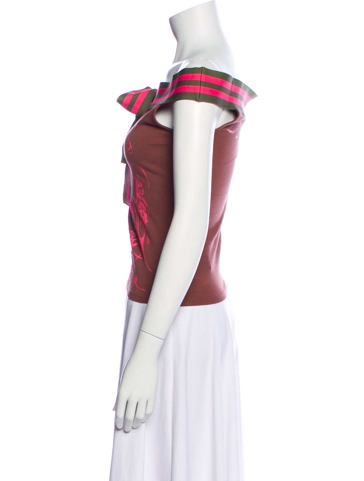 heaven BY MARC JACOBS Printed Off-The-Shoulder Top