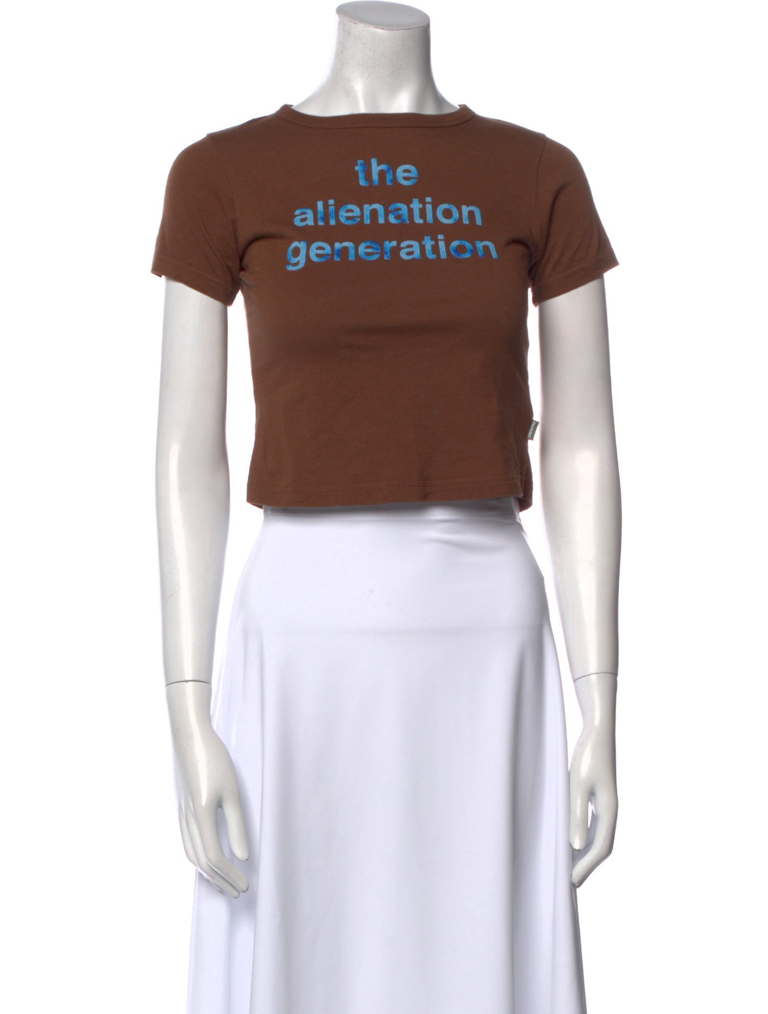 heaven BY MARC JACOBS Graphic Print Crew Neck Crop Top