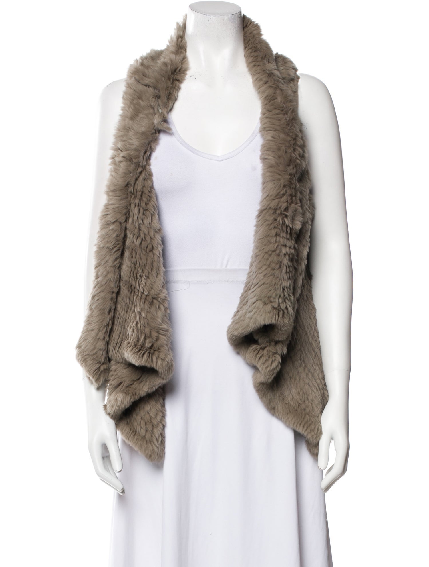 H Brand Fur Open Front Sweater