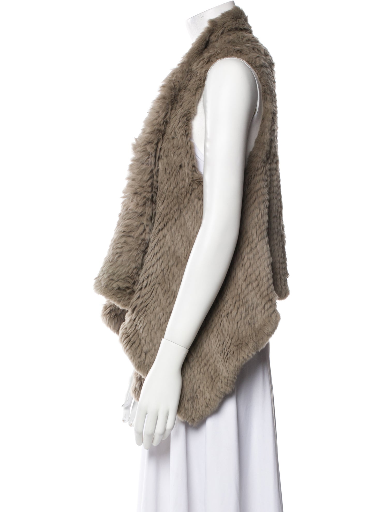 H Brand Fur Open Front Sweater