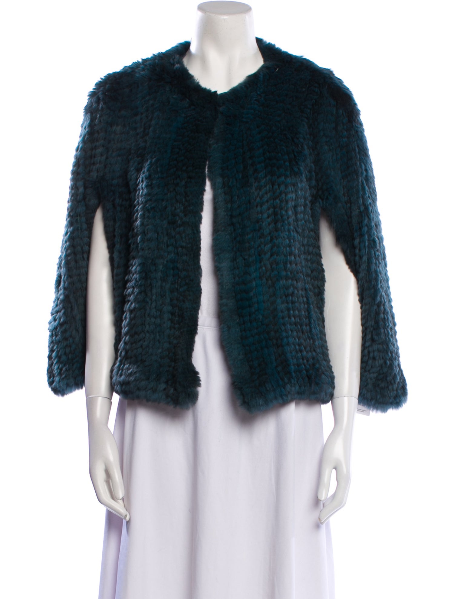 H Brand Tweed Pattern Fur Jacket