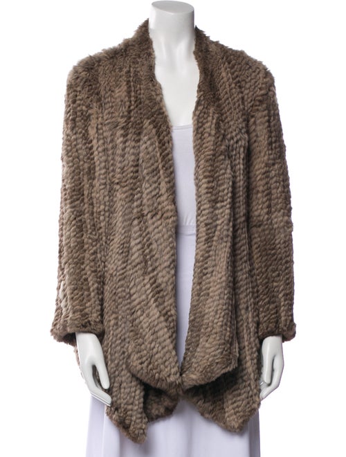 H Brand Striped Fur Jacket