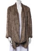 H Brand Striped Fur Jacket