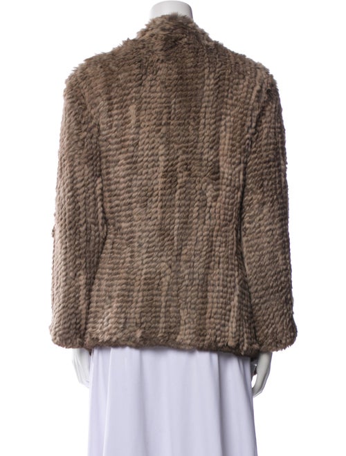 H Brand Striped Fur Jacket