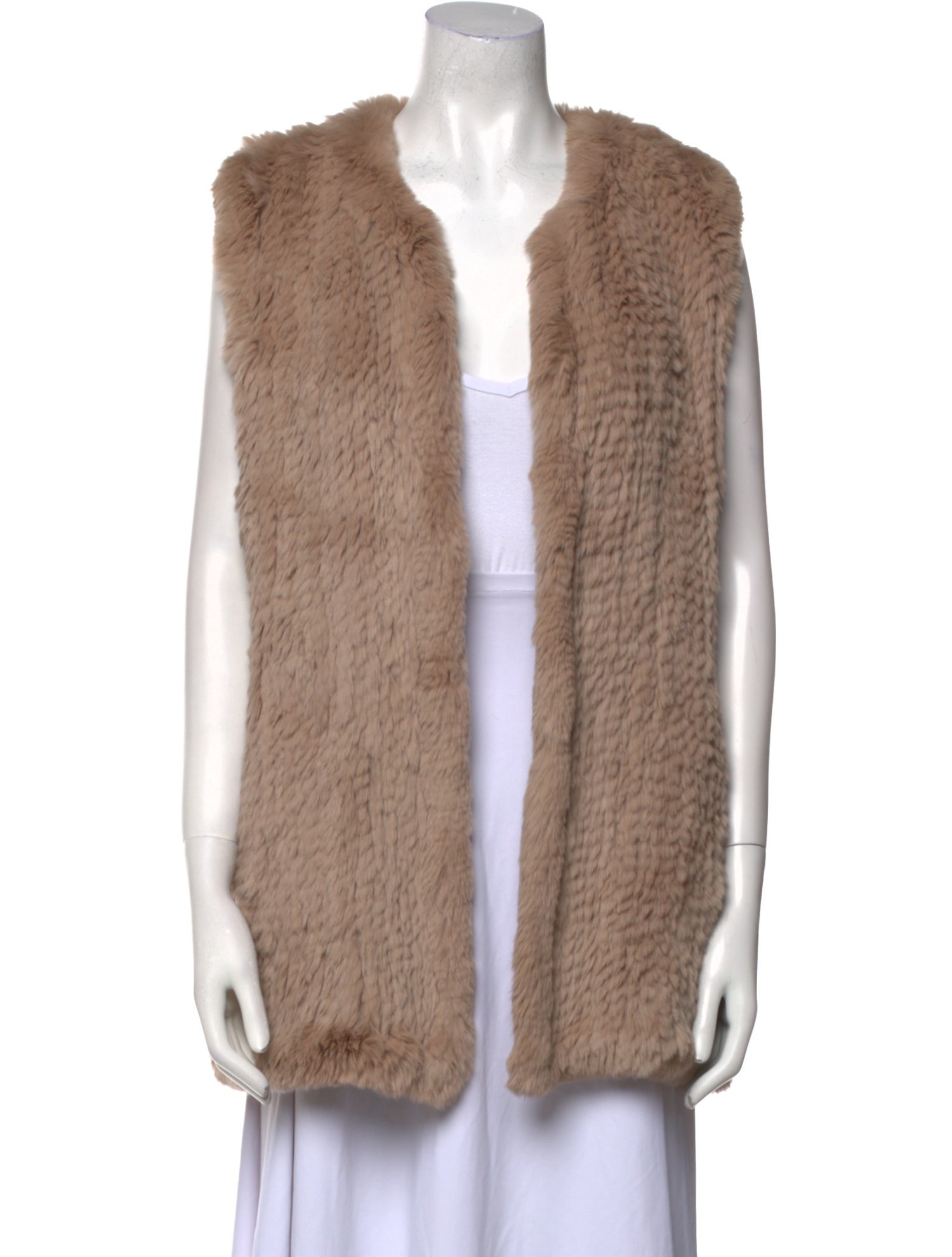 H Brand Fur Open Front Sweater