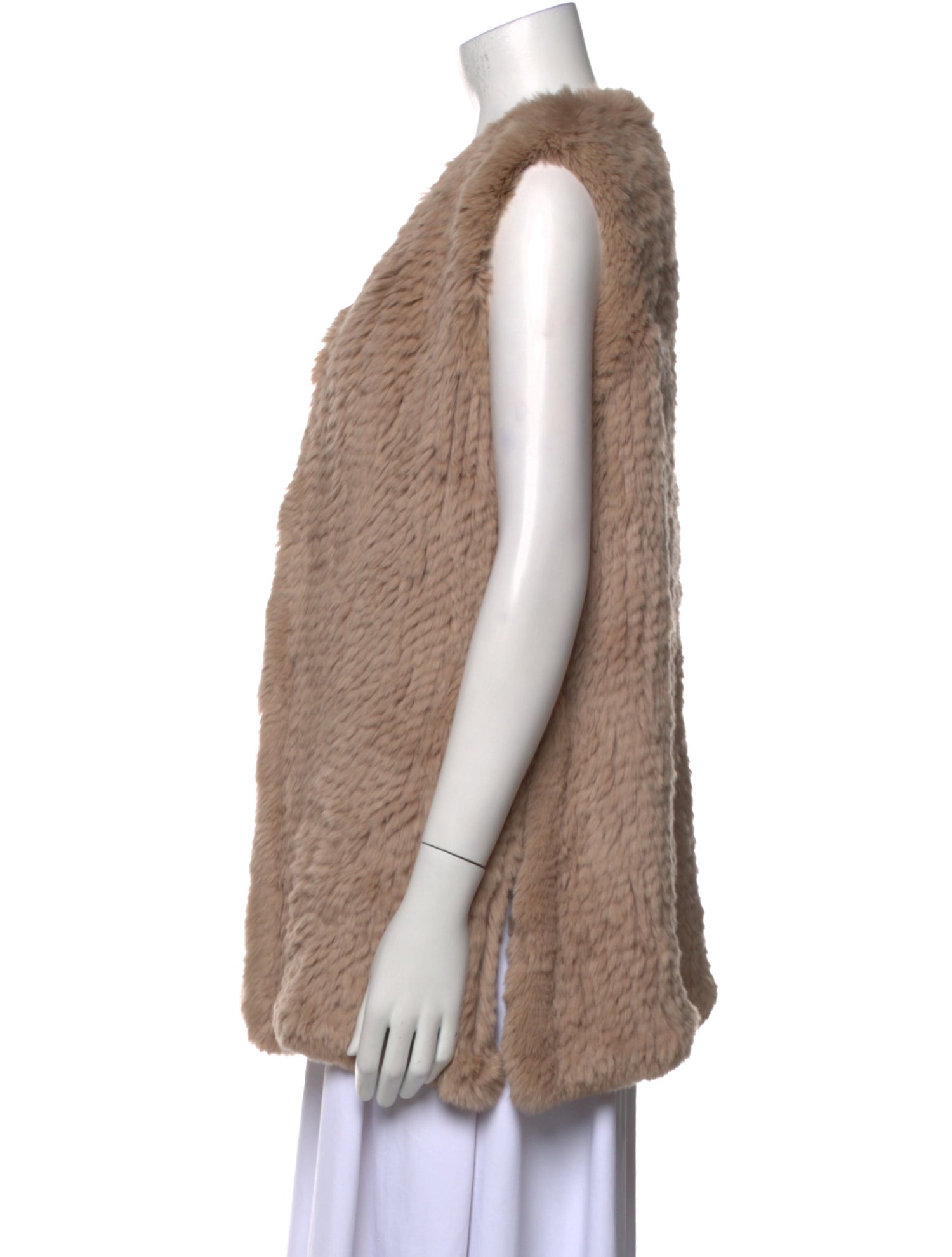 H Brand Fur Open Front Sweater