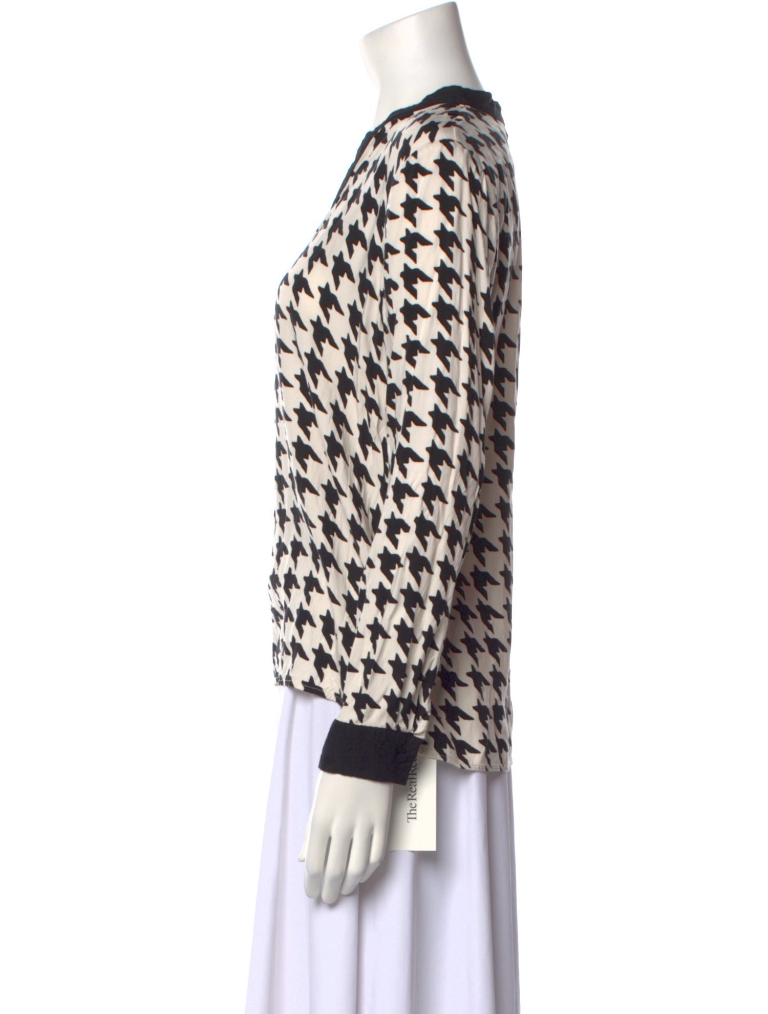 Hobbs London Houndstooth Print V-Neck Sweater