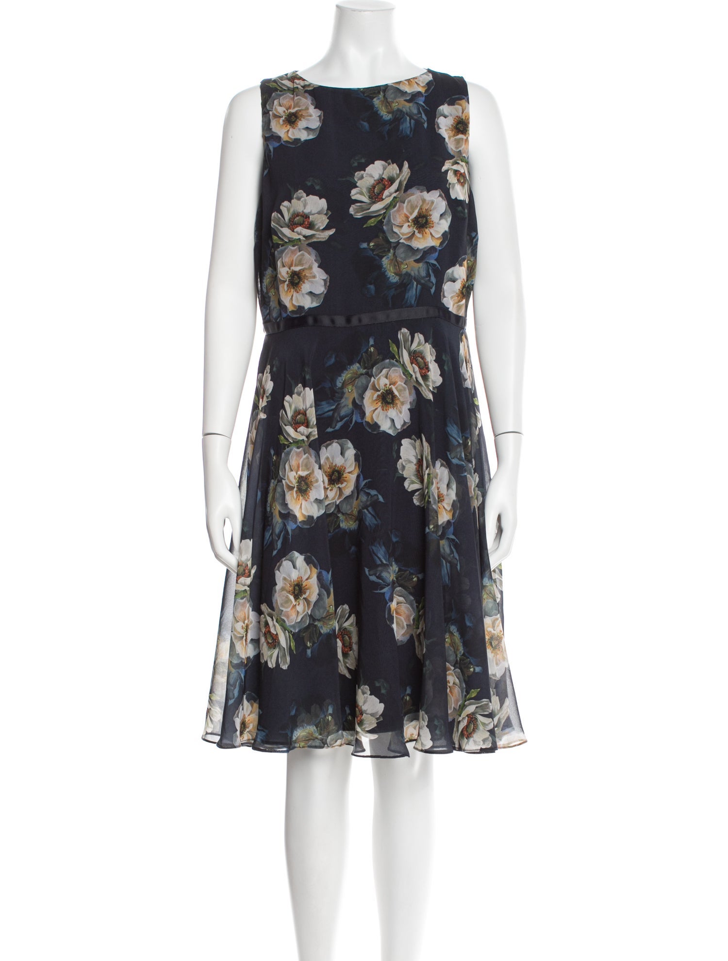 Hobbs London Floral Print Knee-Length Dress
