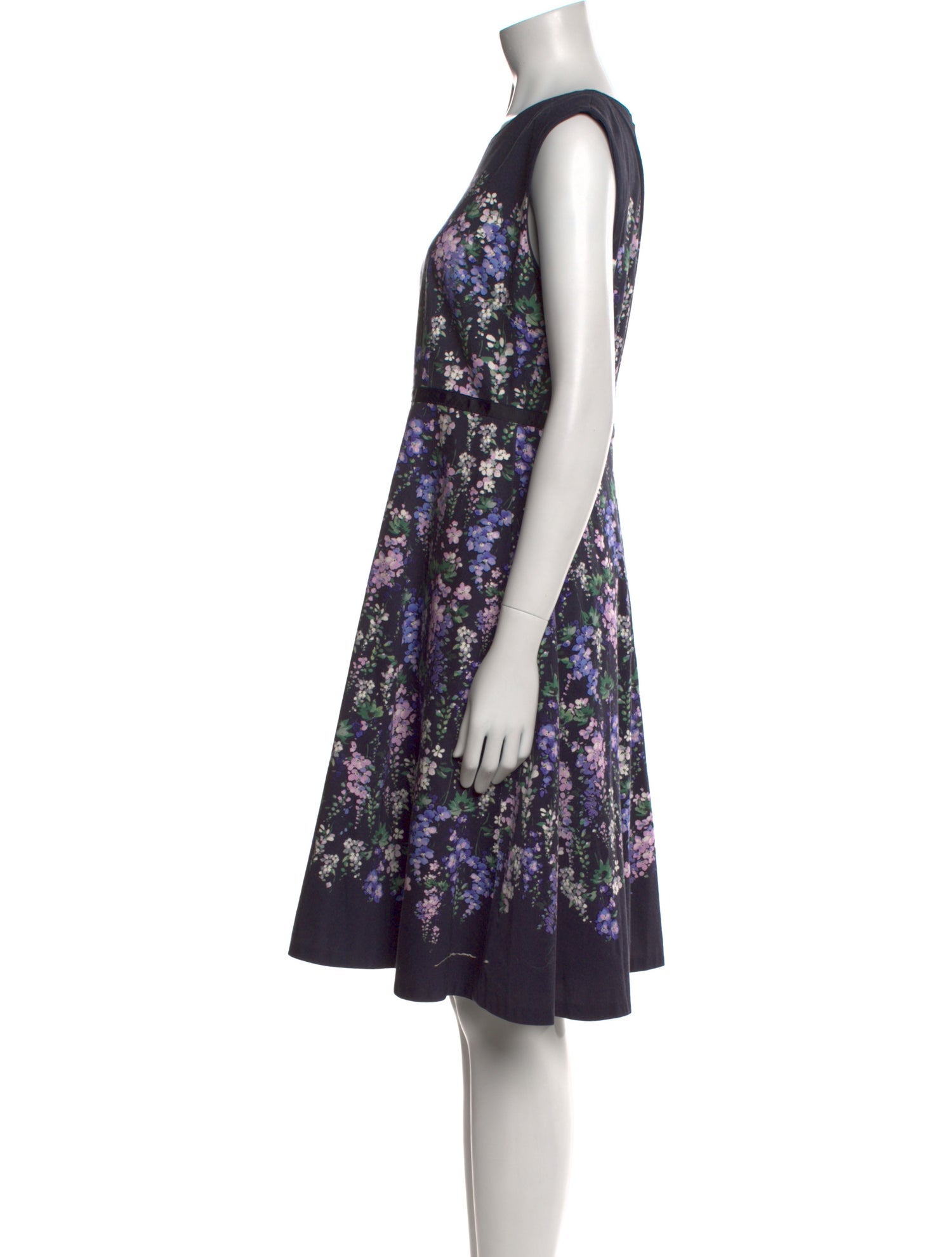 Hobbs London Floral Print Knee-Length Dress