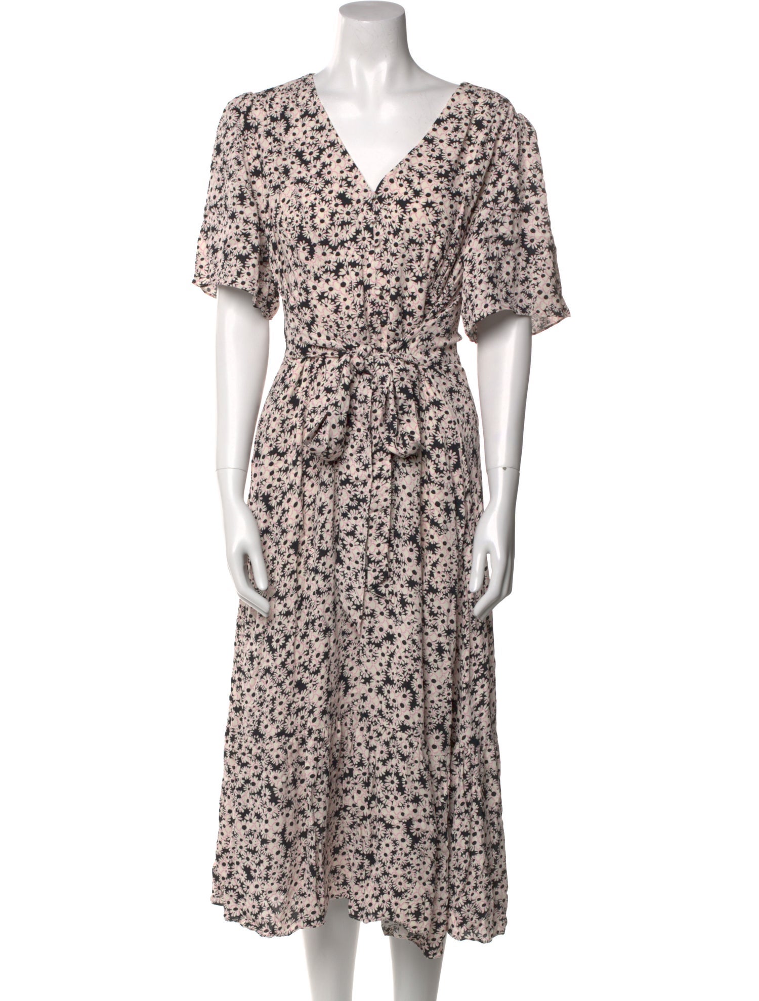 Hobbs London Floral Print Midi Length Dress