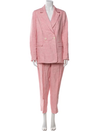 Hobbs London Linen Embroidered Accent Pantsuit