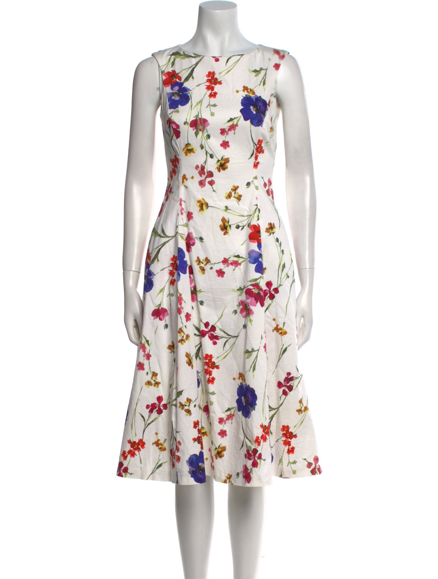 Hobbs London Floral Print Midi Length Dress
