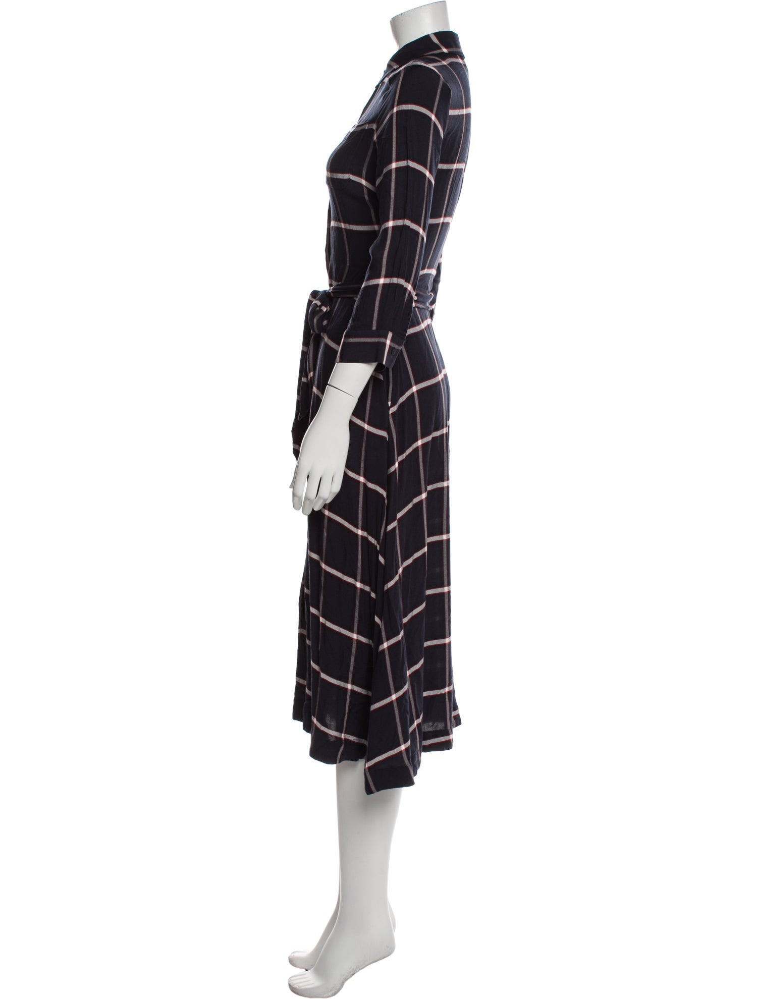 Hobbs London Plaid Print Long Dress