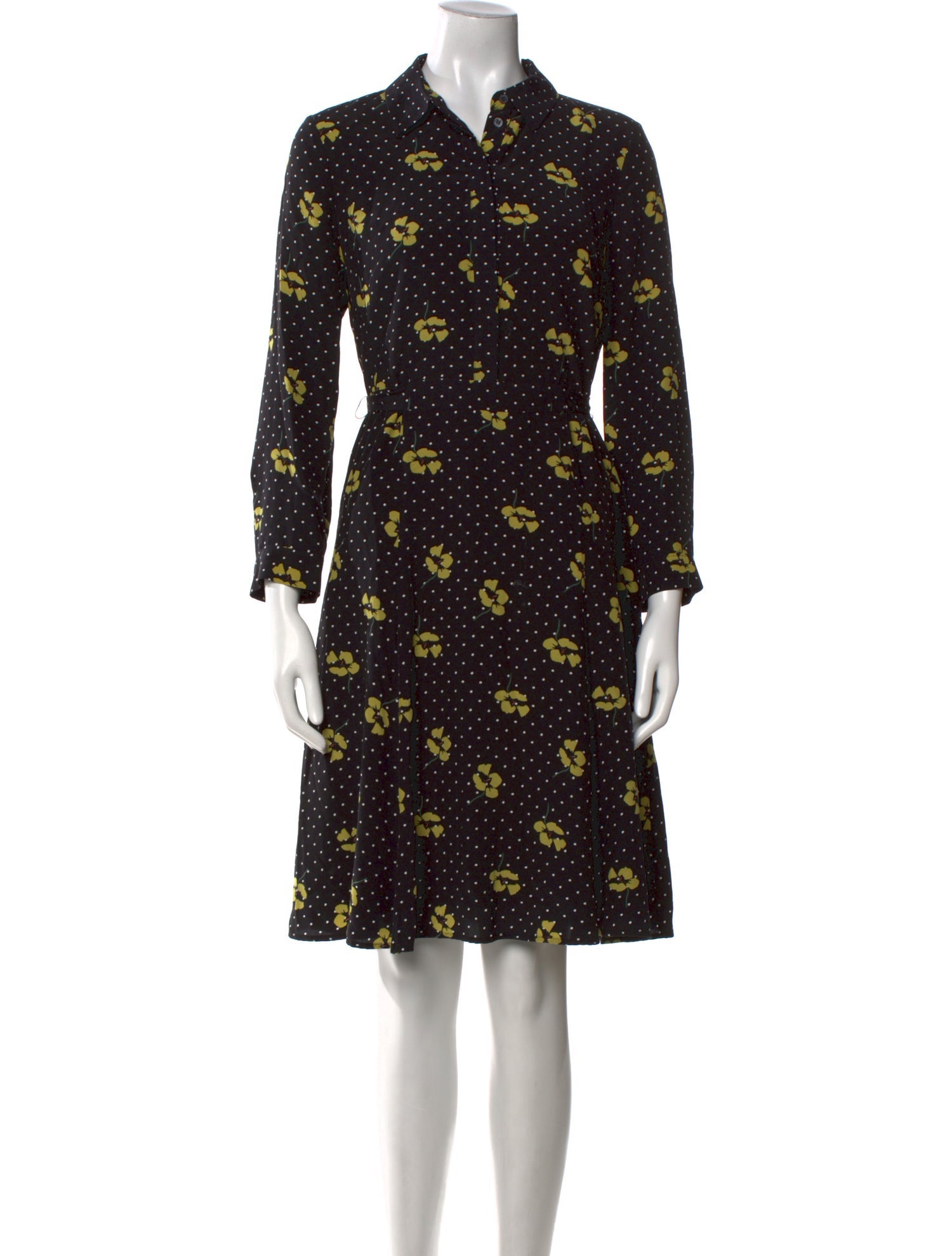 Hobbs London Polka Dot Print Knee-Length Dress