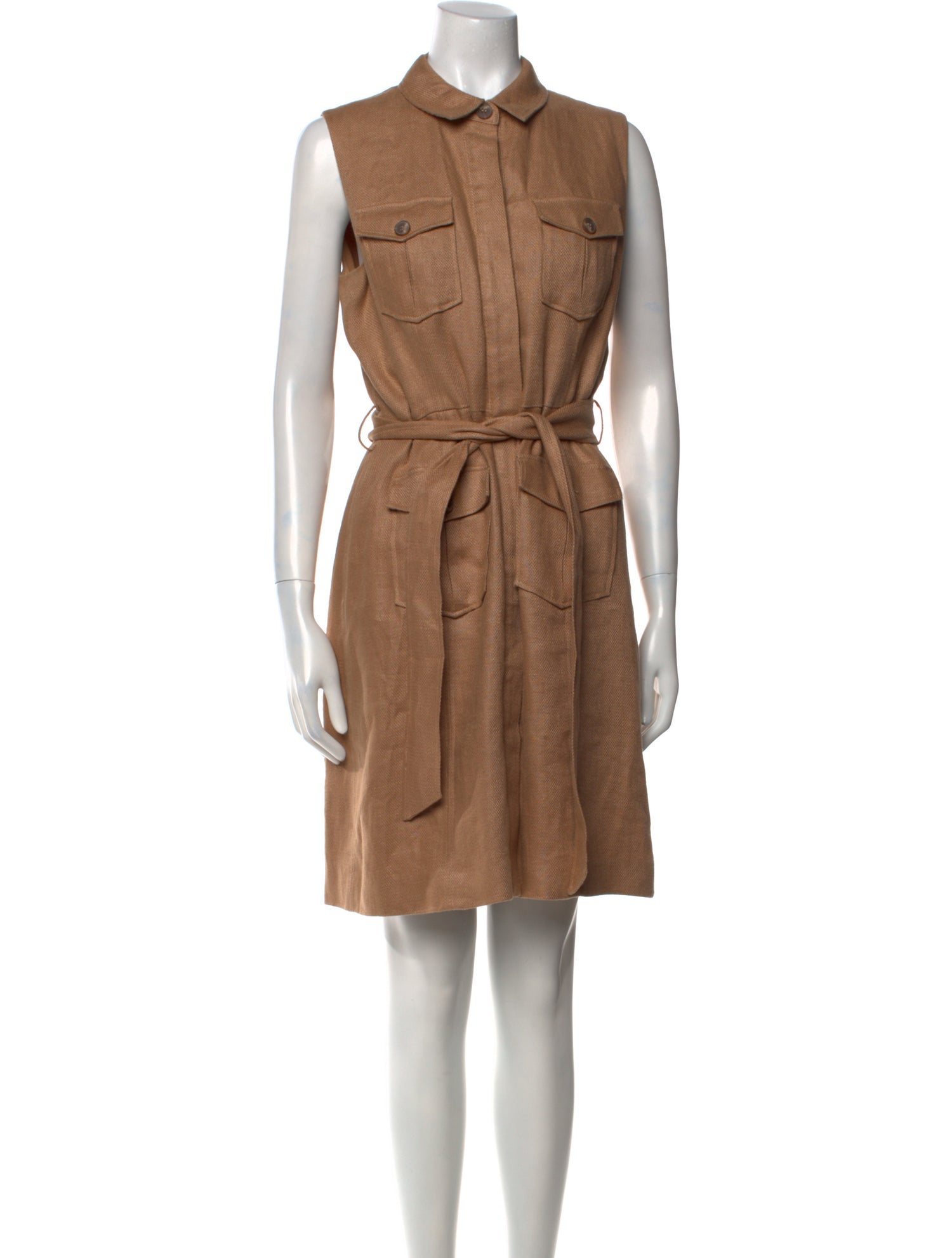Hobbs London Linen Knee-Length Dress