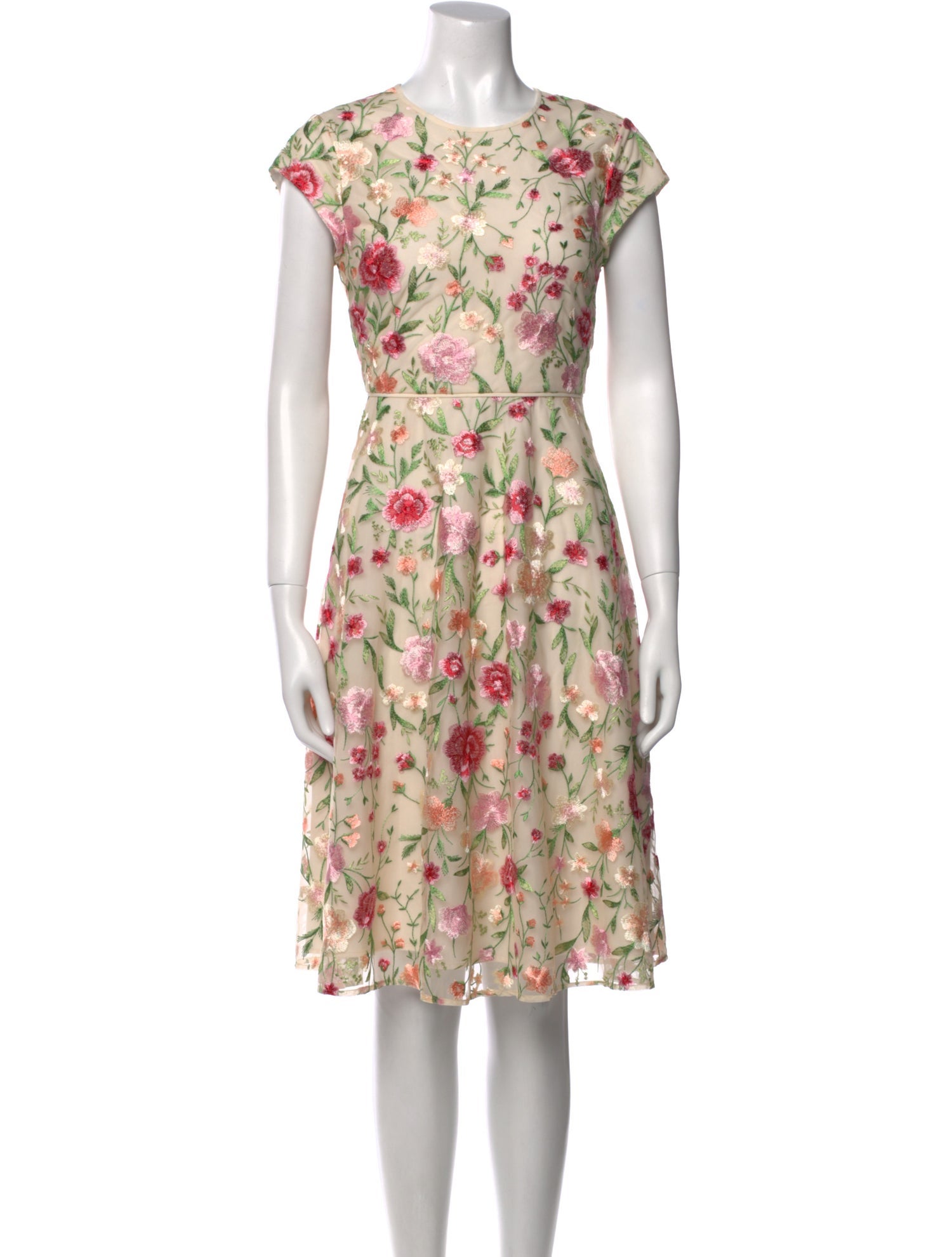 Hobbs London Floral Print Knee-Length Dress