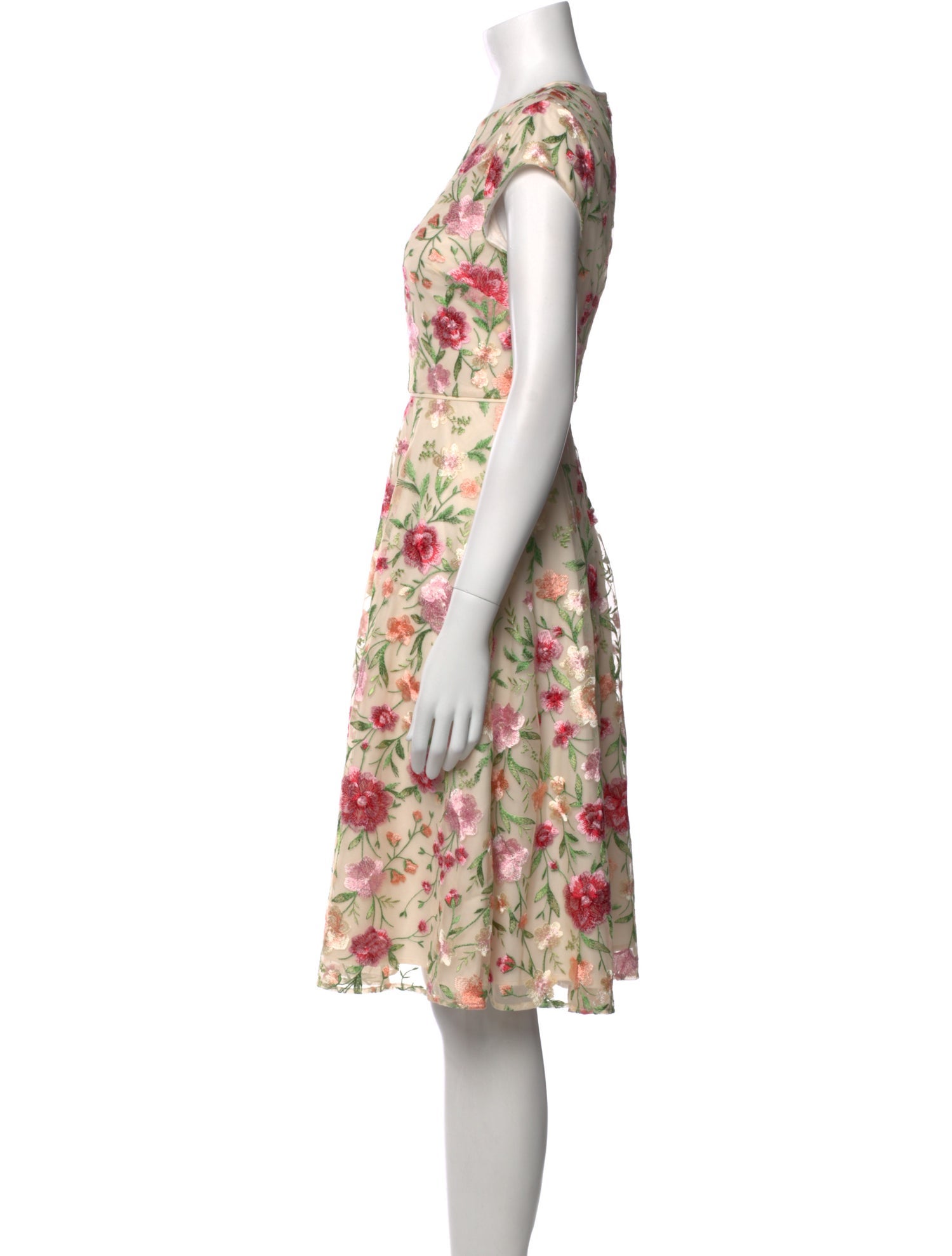 Hobbs London Floral Print Knee-Length Dress
