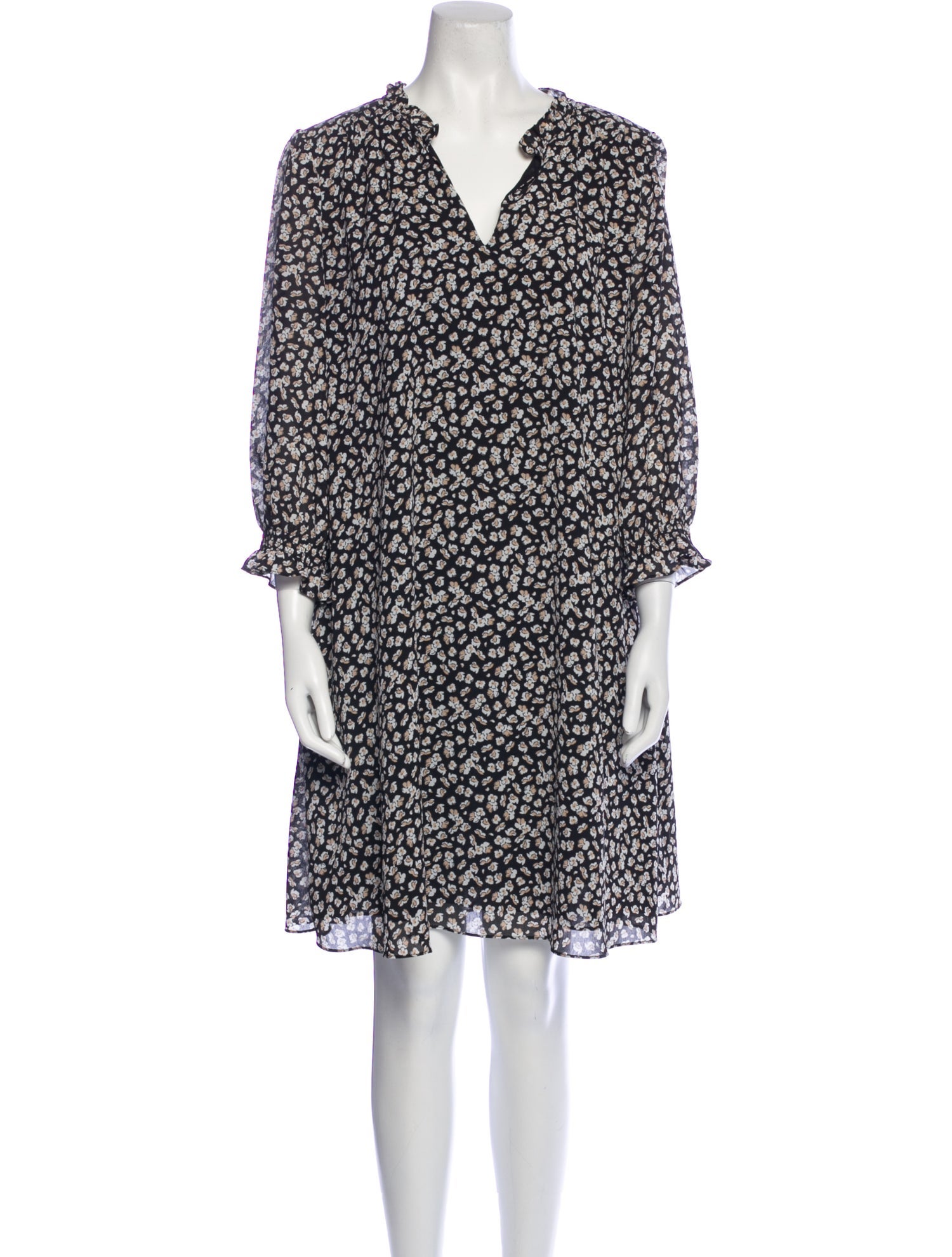 Hobbs London Floral Print Knee-Length Dress