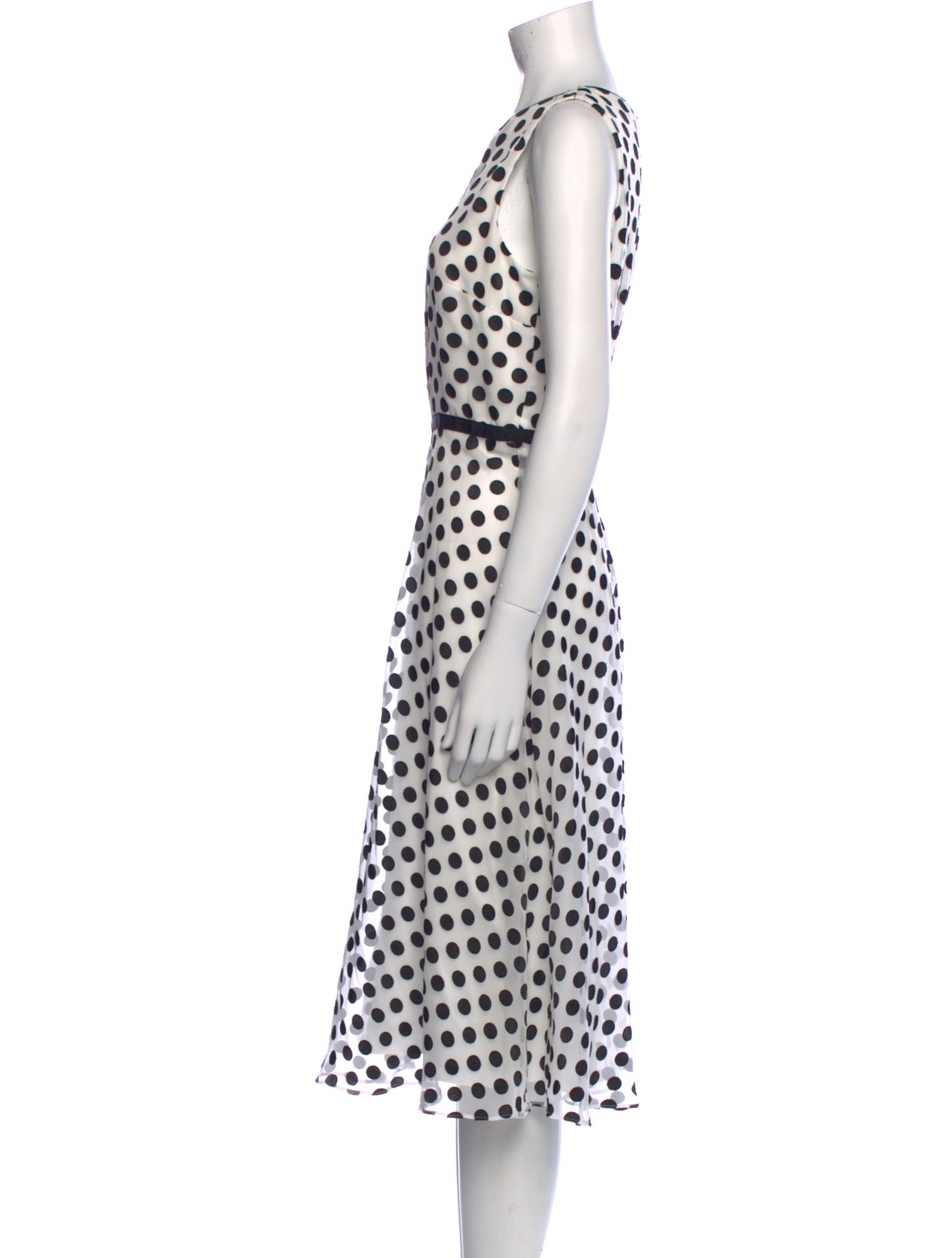 Hobbs London Polka Dot Print Midi Length Dress