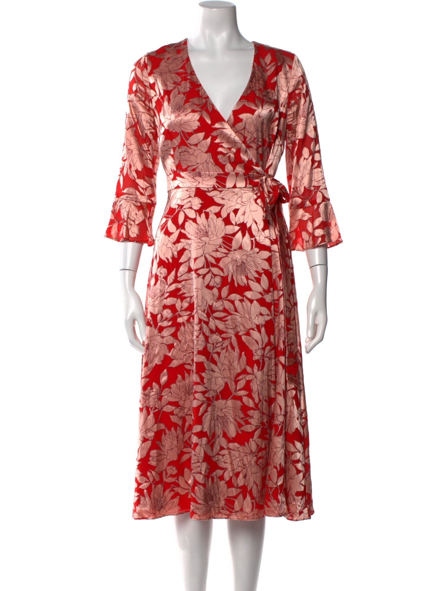 Hobbs London Floral Print Midi Length Dress