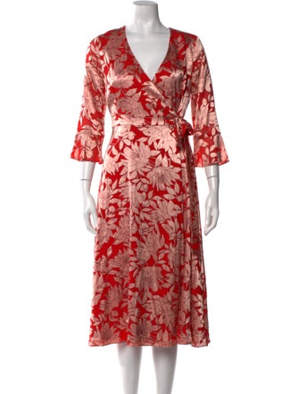Hobbs London Floral Print Midi Length Dress