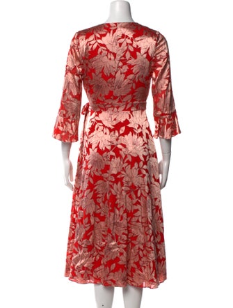 Hobbs London Floral Print Midi Length Dress