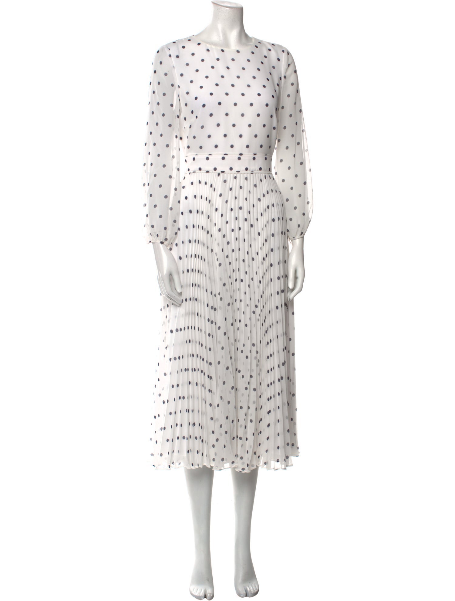 Hobbs London Polka Dot Print Midi Length Dress