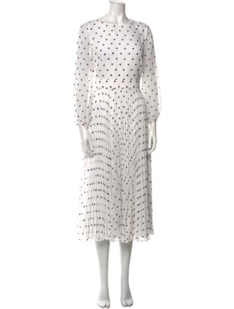 Hobbs London Polka Dot Print Midi Length Dress