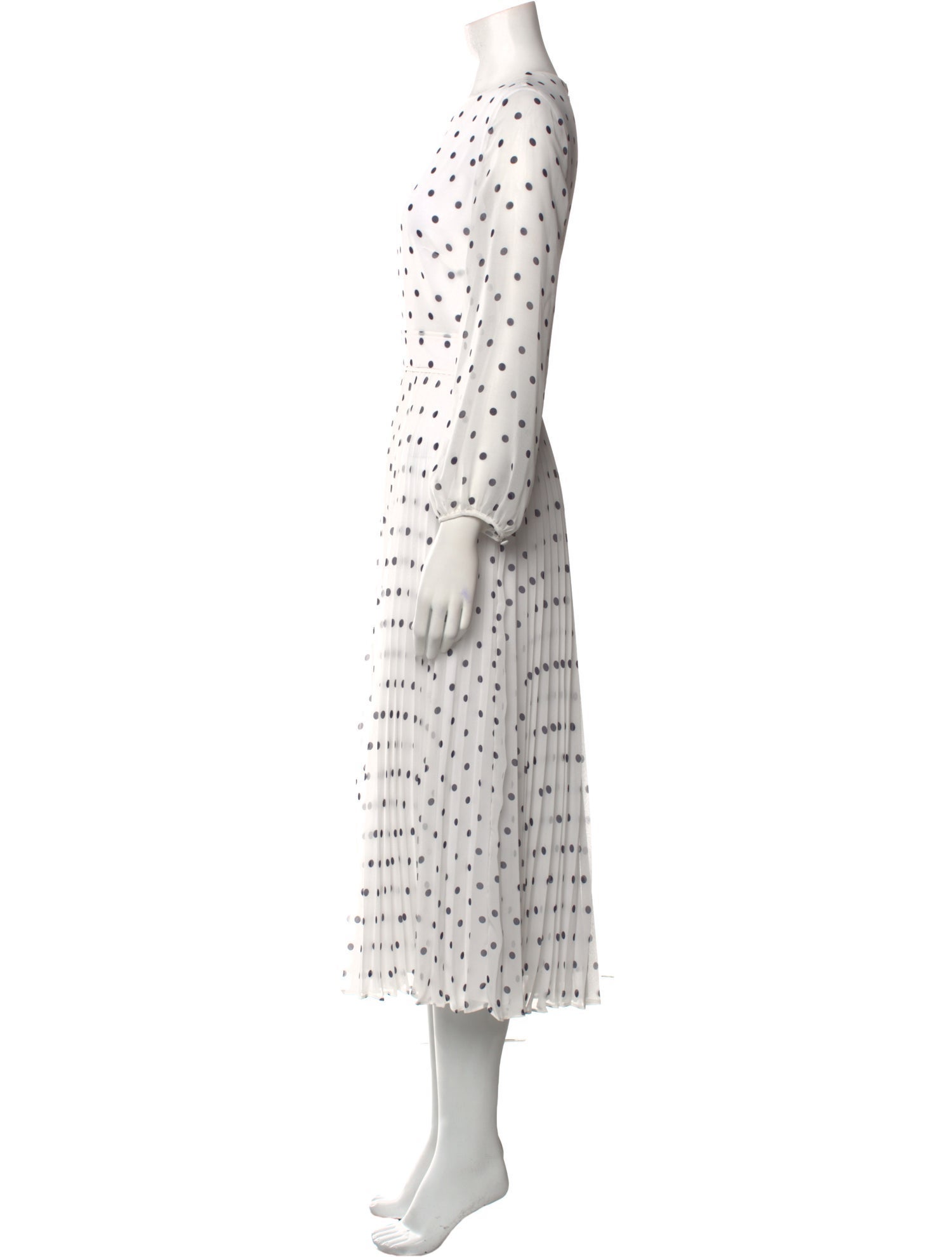 Hobbs London Polka Dot Print Midi Length Dress