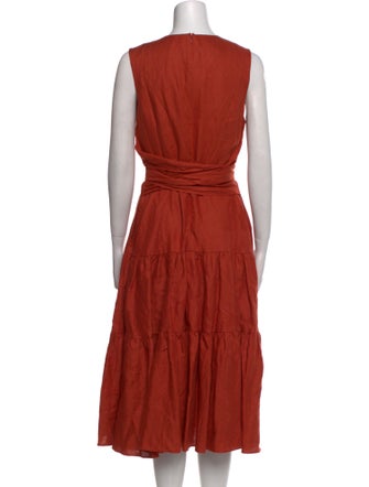 Hobbs London Linen Midi Length Dress