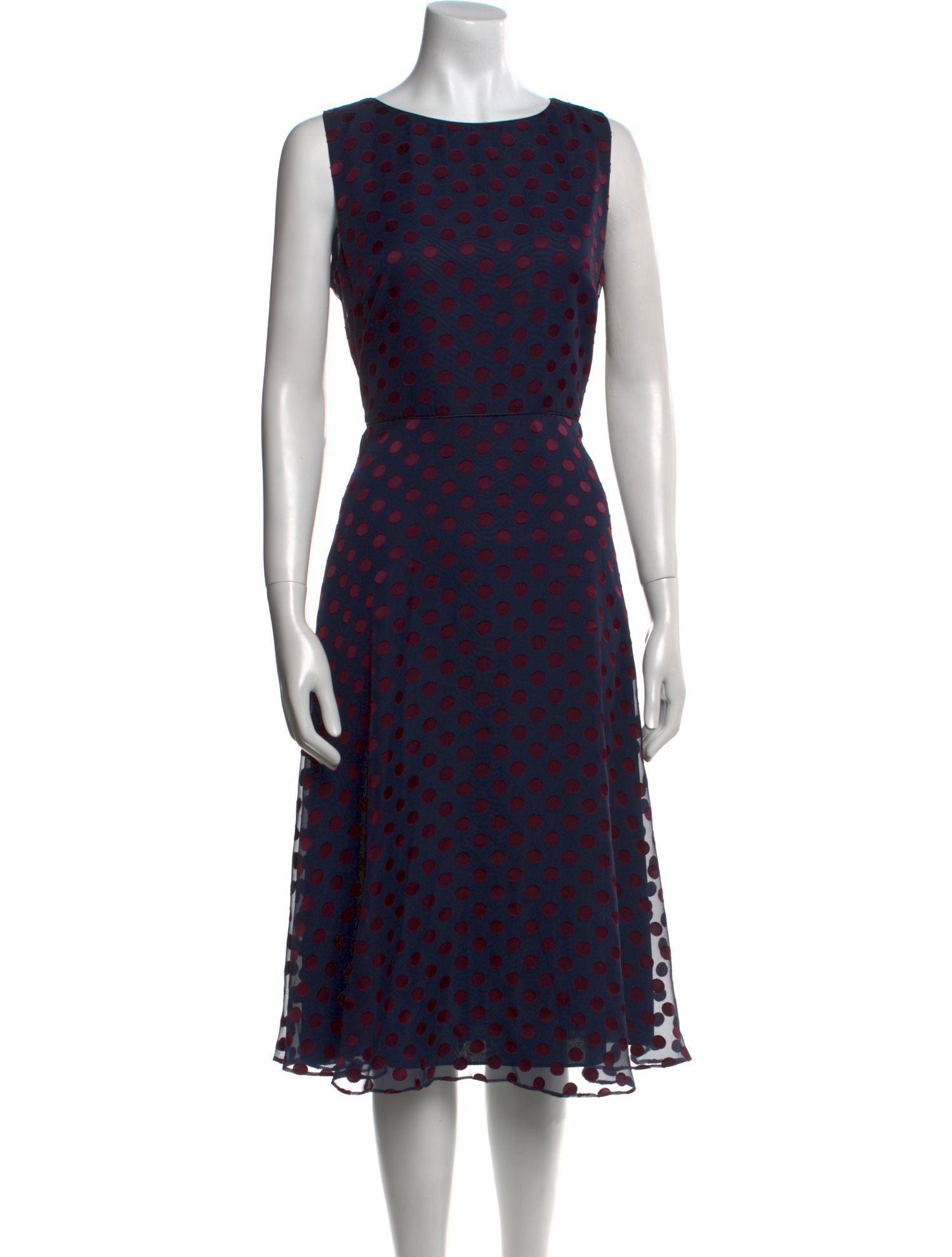 Hobbs London Polka Dot Print Midi Length Dress
