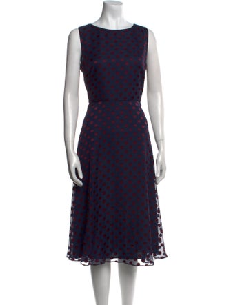Hobbs London Polka Dot Print Midi Length Dress