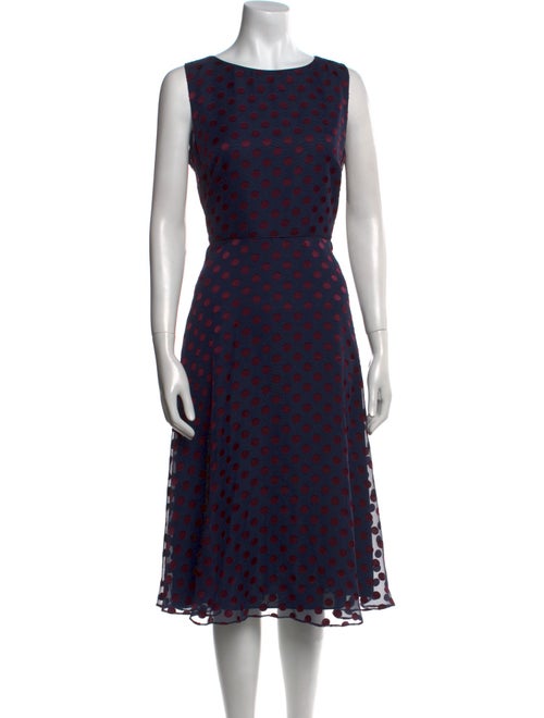 Hobbs London Polka Dot Print Midi Length Dress