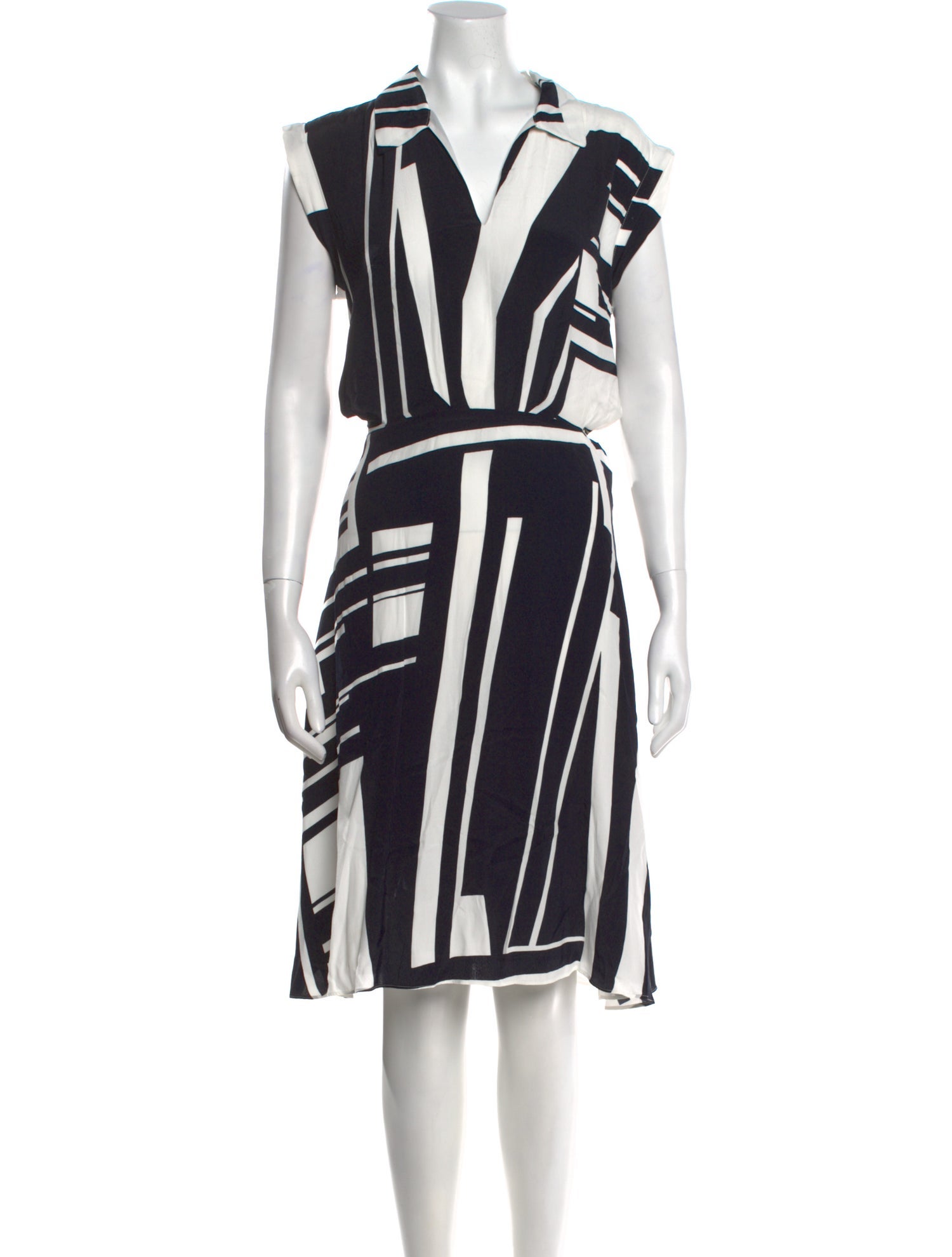 Hobbs London Striped Knee-Length Dress