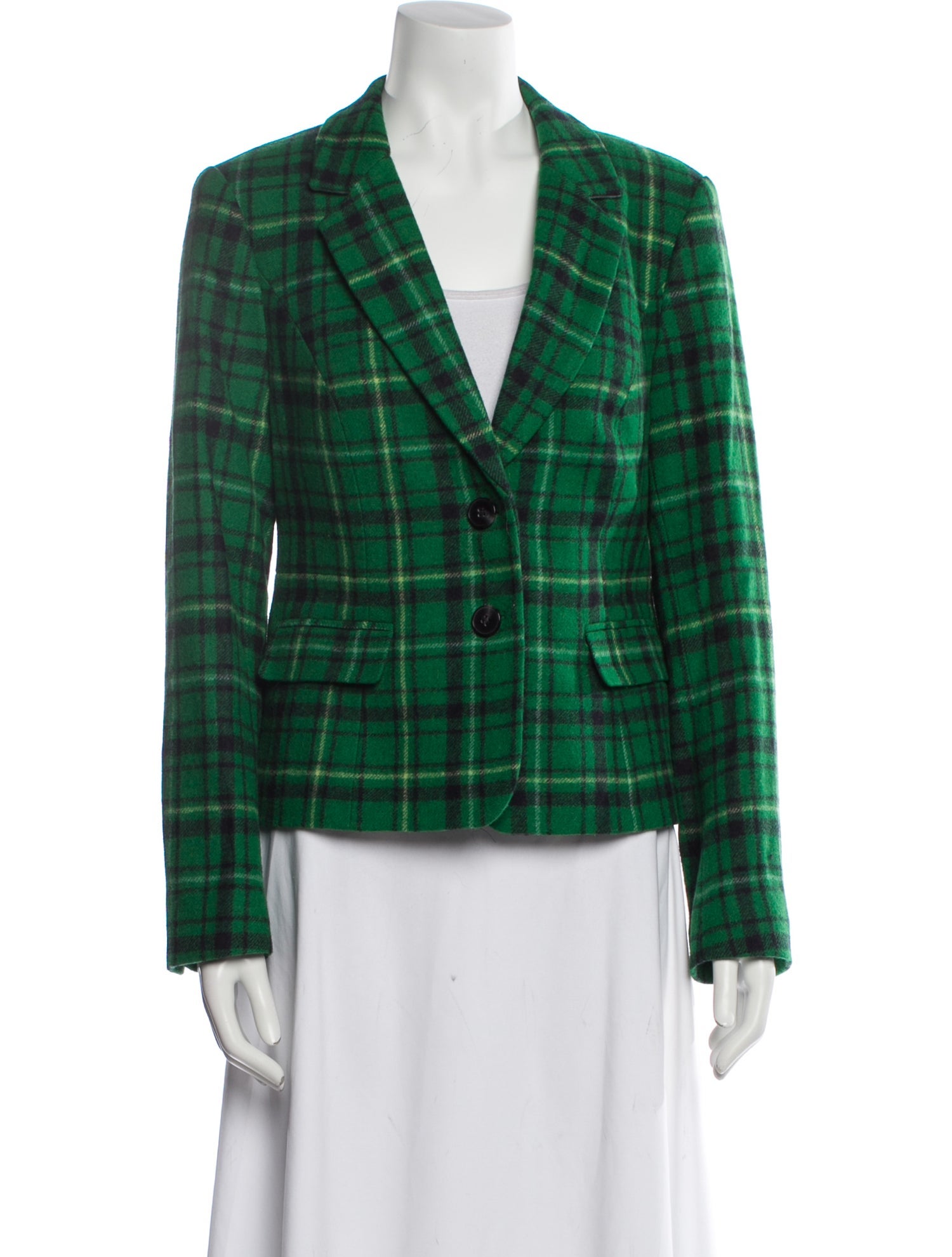 Hobbs London Wool Plaid Print Blazer