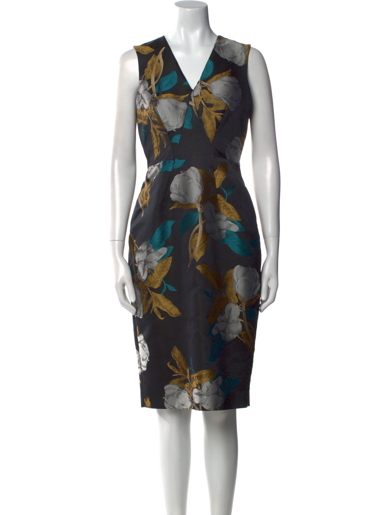 Hobbs London Floral Print Knee-Length Dress