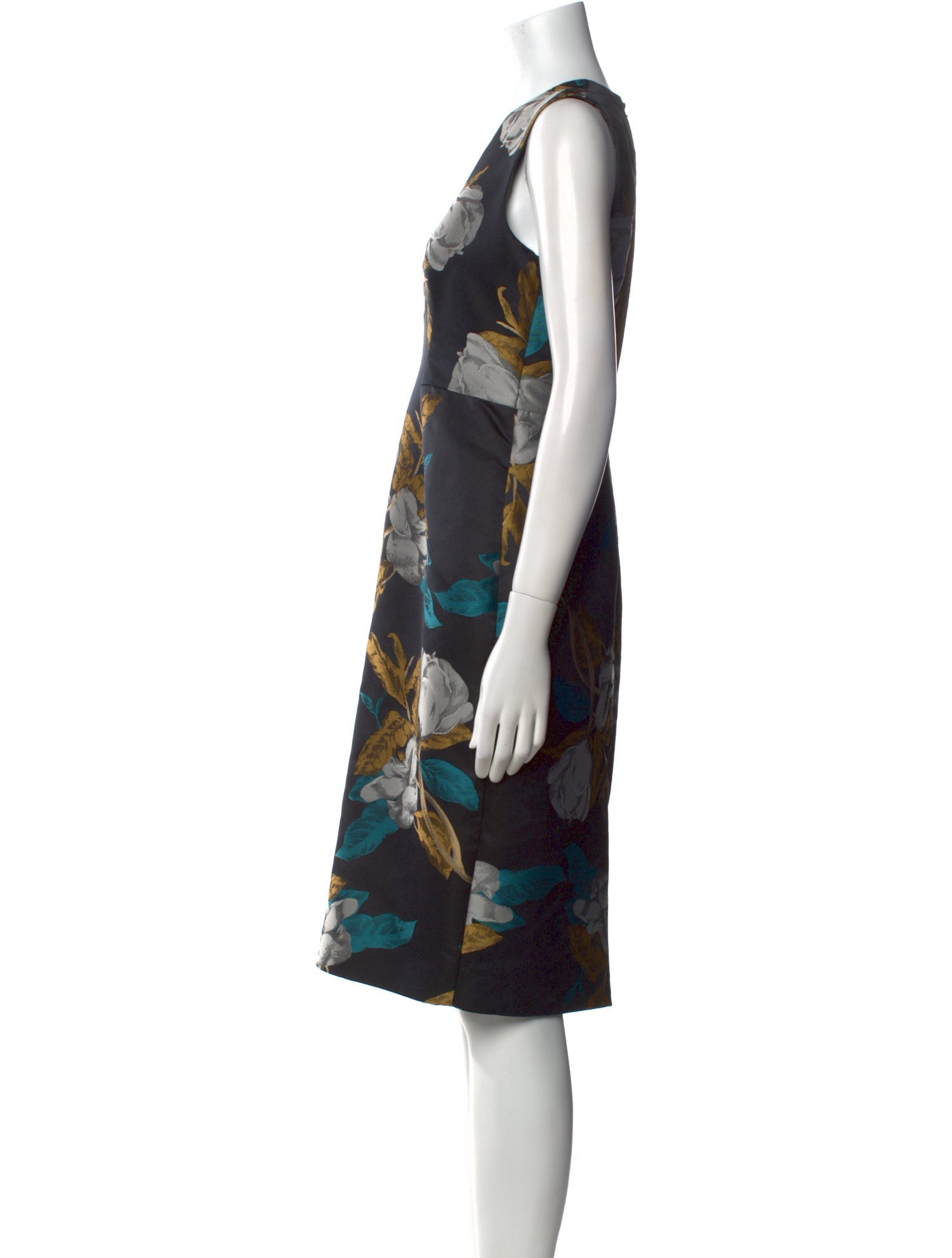Hobbs London Floral Print Knee-Length Dress