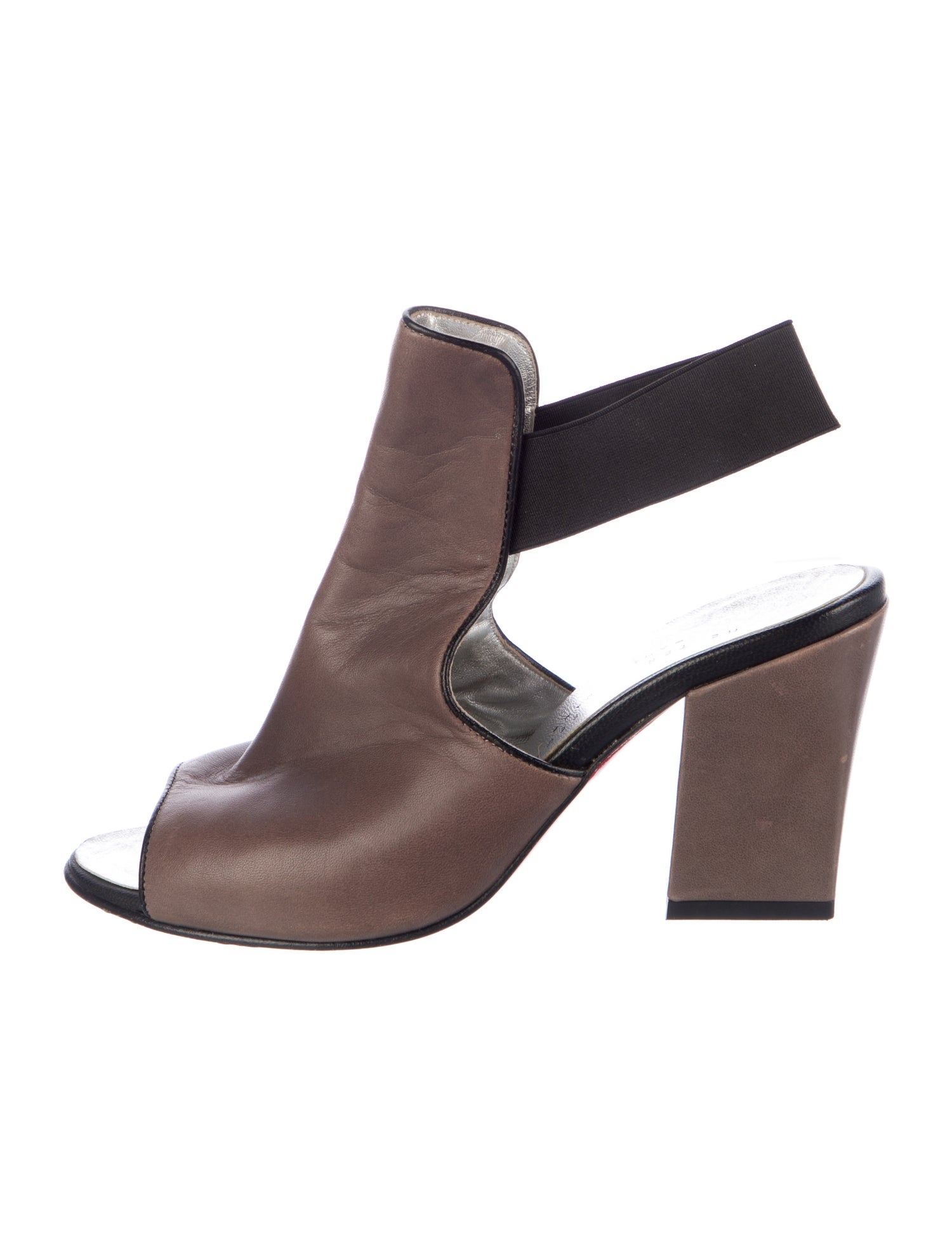 Hester Van Eeghen Leather Colorblock Pattern Slingback Pumps