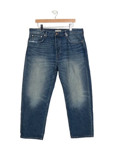 Pre-owned Hey Gang Mid-rise Straight Leg Jeans In Blue