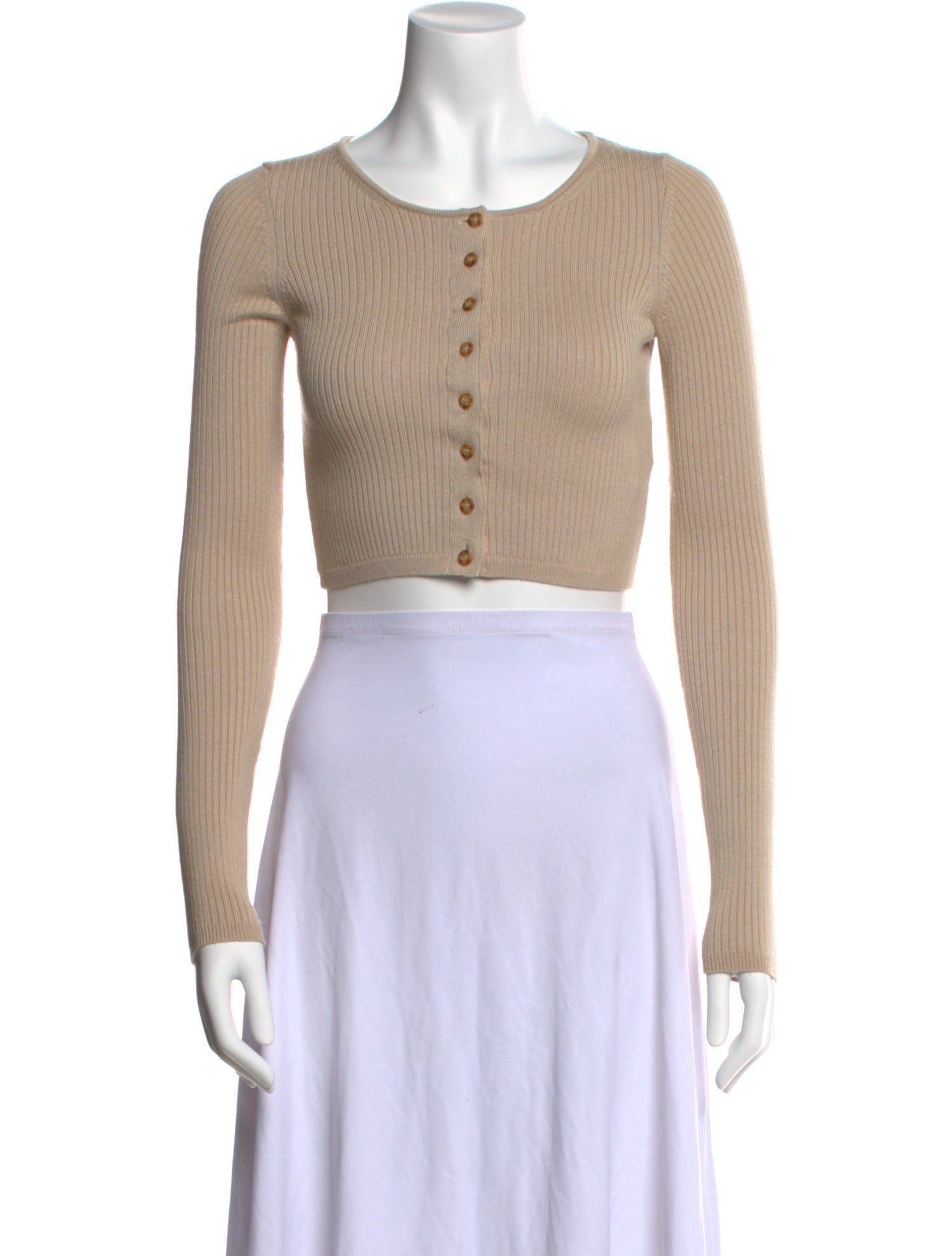 Helsa Scoop Neck Long Sleeve Crop Top