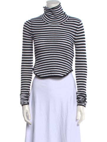 Helsa Knitwear Striped Turtleneck Sweater S