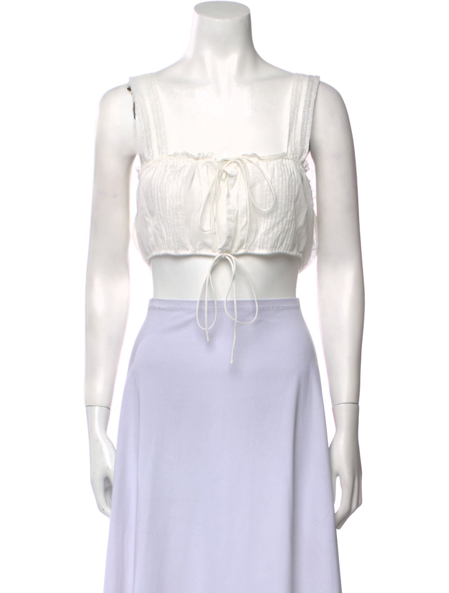 Helsa Square Neckline Sleeveless Crop Top