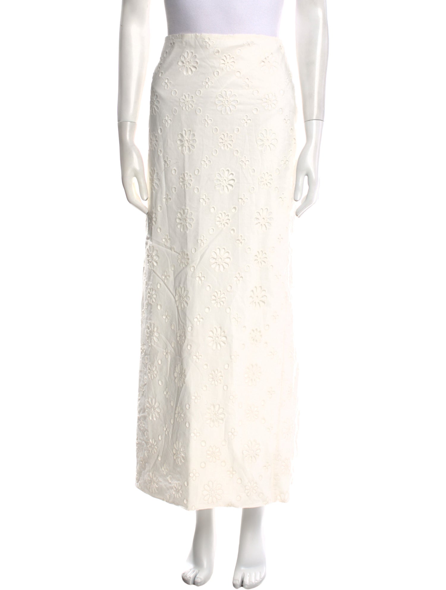 Helsa Lasercut Accents Midi Length Skirt