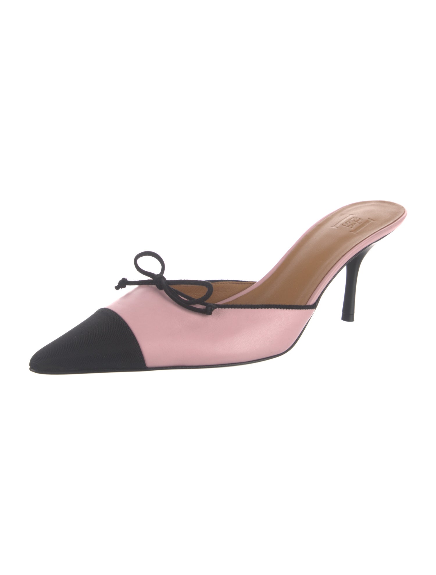 Helsa Leather Colorblock Pattern Mules
