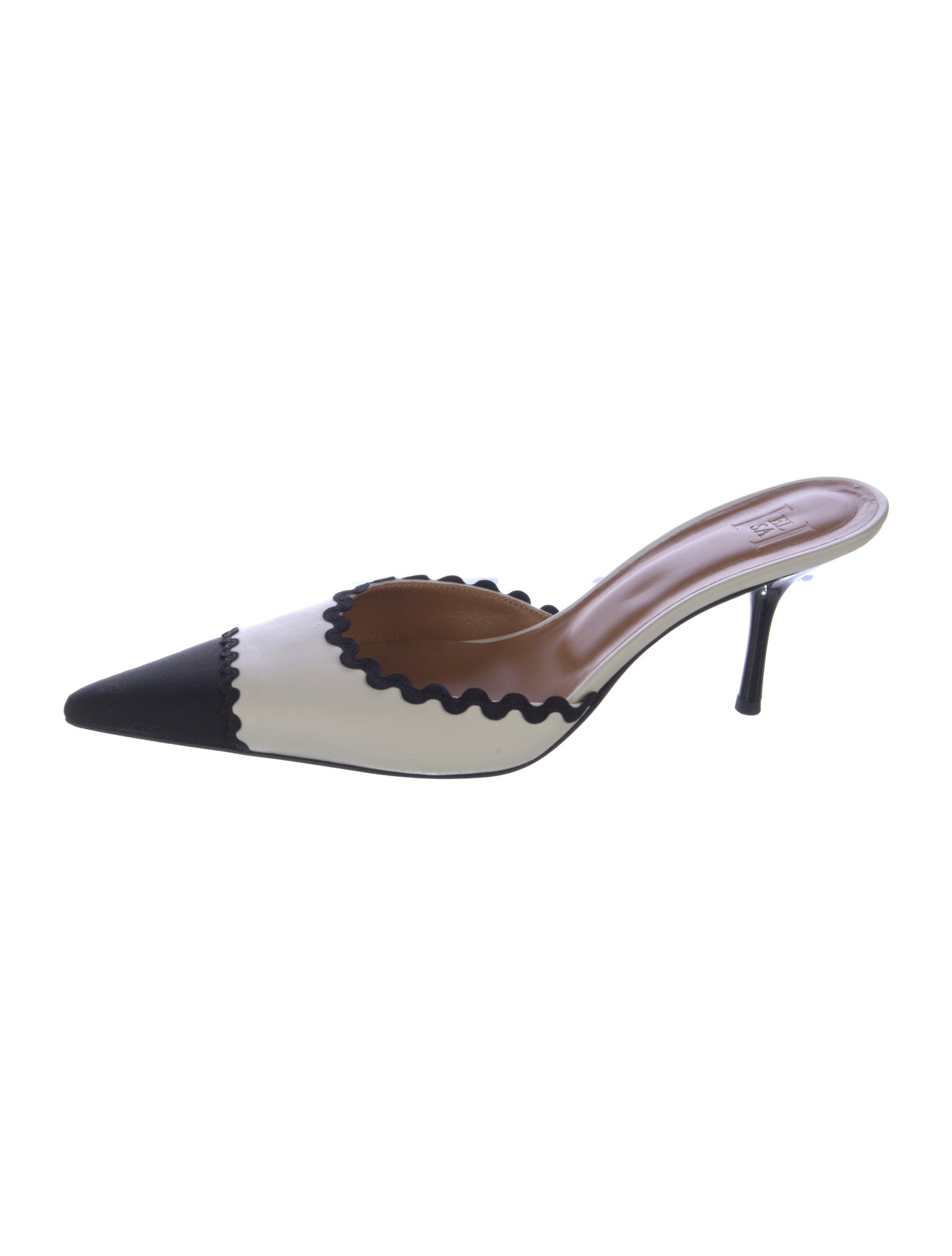 Helsa Leather Colorblock Pattern Mules