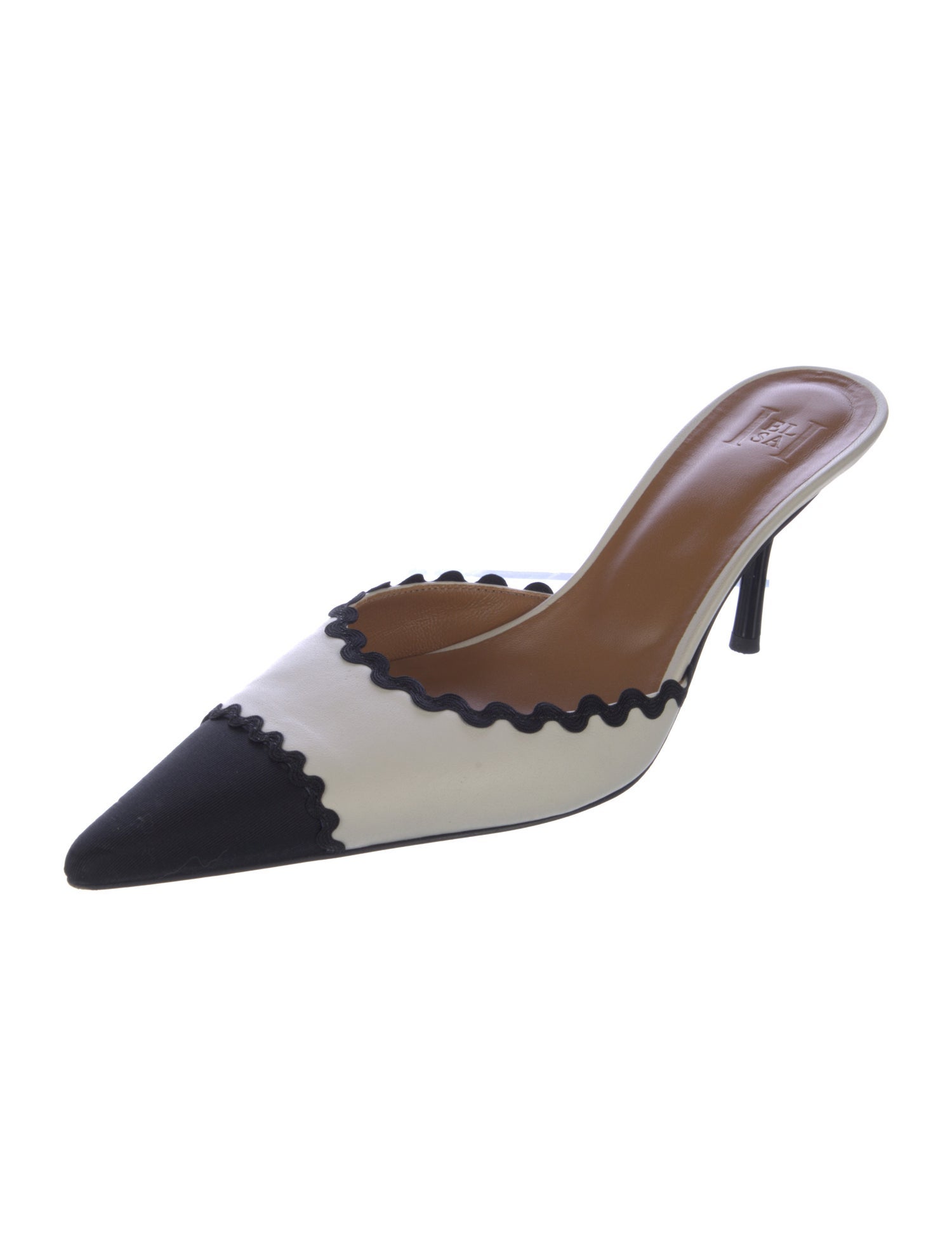 Helsa Leather Colorblock Pattern Mules