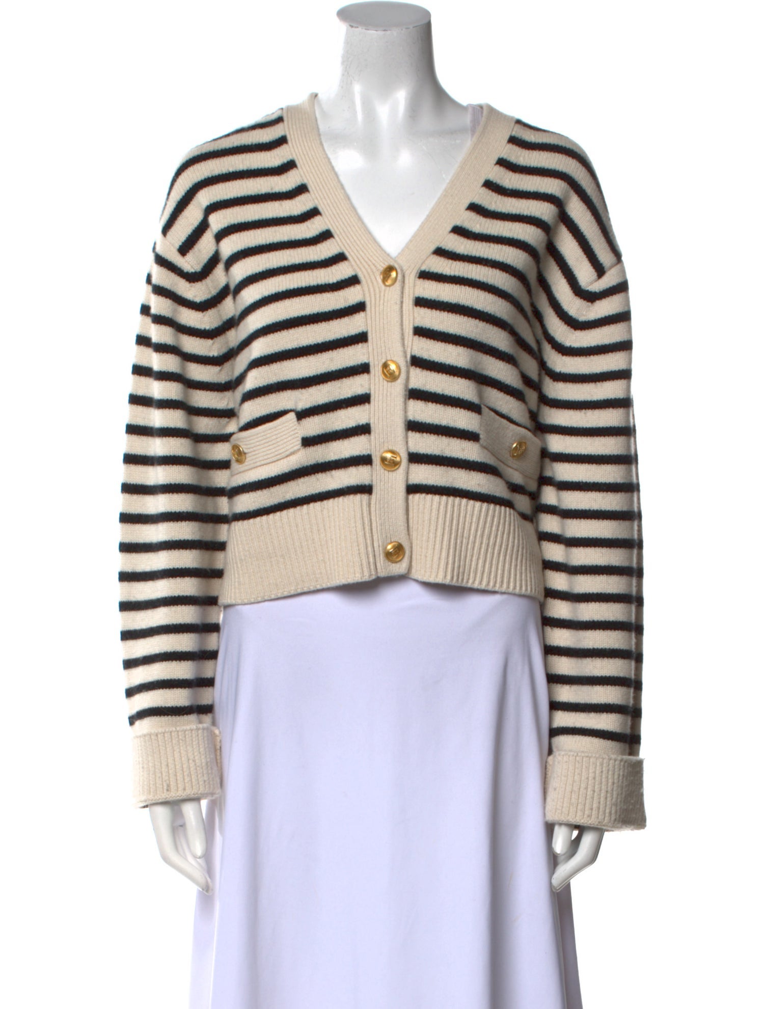Helsa Striped V-Neck Sweater