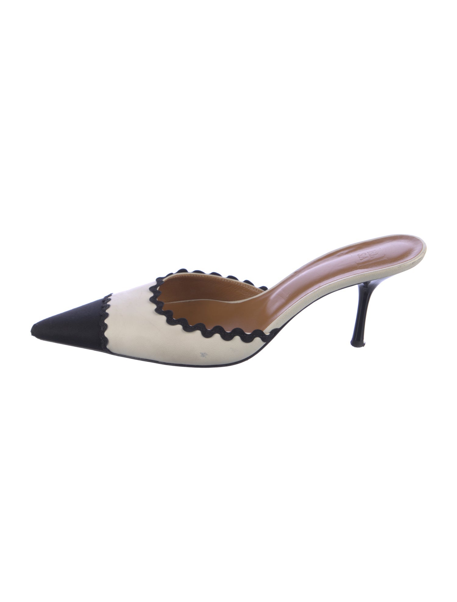 Helsa Leather Colorblock Pattern Mules