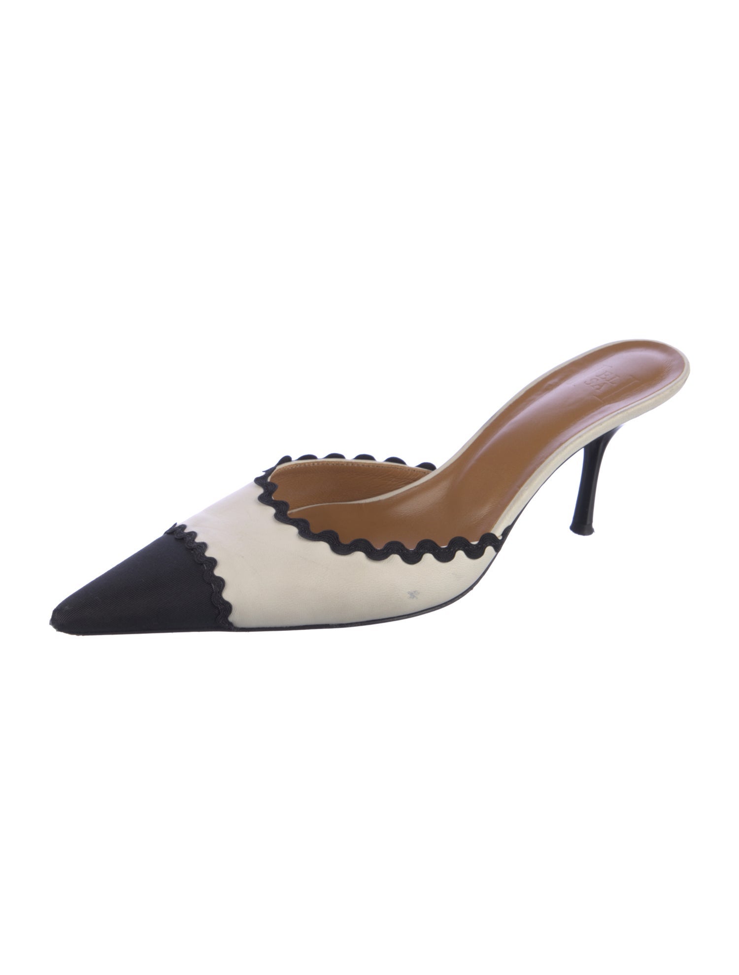 Helsa Leather Colorblock Pattern Mules