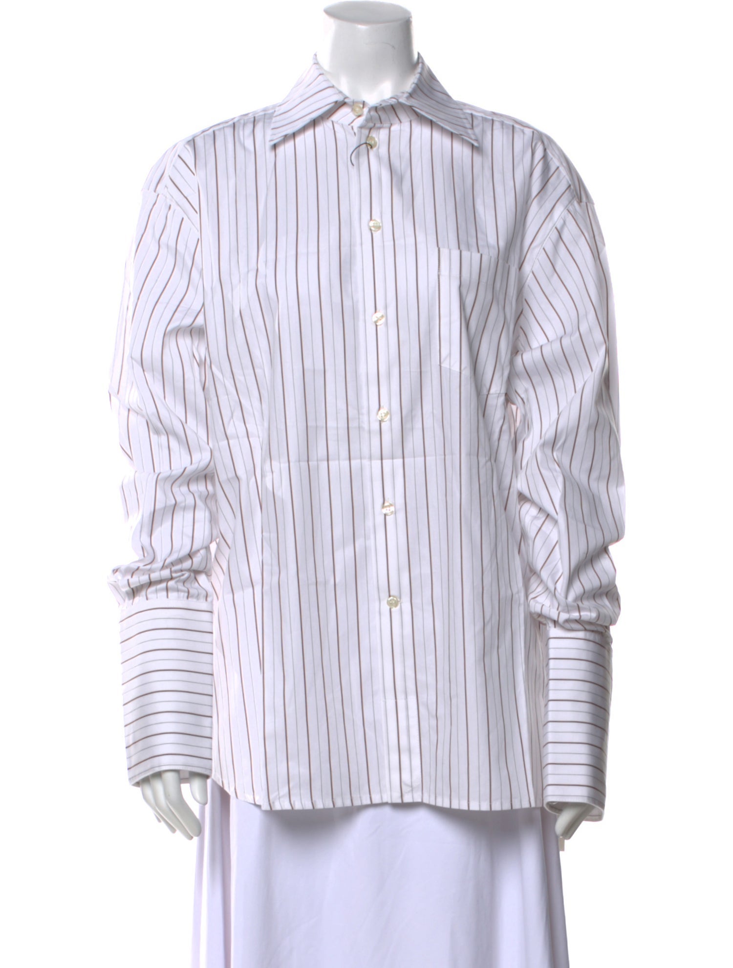 Helsa Striped Long Sleeve Button-Up Top